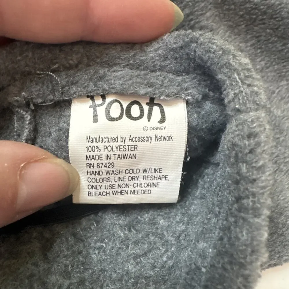 Vintage Disney Winnie The Pooh‎ Bear Fleece Mittens Embroidered Adult Teen Size